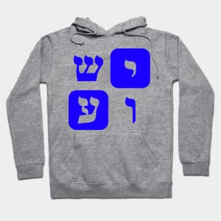 Hebrew Word for Jesus Yeshua Hebrew Letters Blue Aesthetic Hoodie